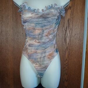 Summer Angel Ruffle mesh bodysuit